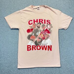 Chris Brown Tour T-Shirt Unisex Small Coral Graphic Concert Tee Fruit of the Loo